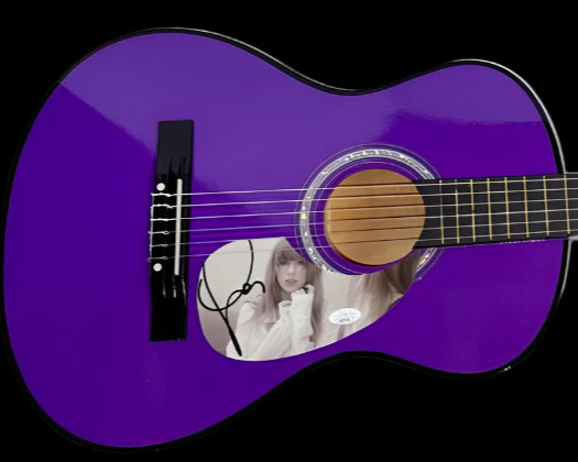 Taylor Swift Signed Purple Guitar - JSA COA #07